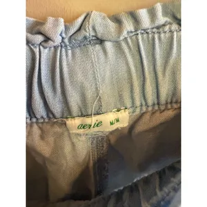Aerie Chambray Paperbag Waist Shorts Women's M/M‎ Light Blue Cuffed Rolled thumbnail 2