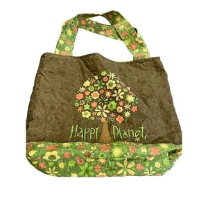 “Happy Planet” handmade / homemade open top tote‎ thumbnail 2