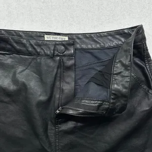 We The Free Leather Mini Skirt Black Size 31 Free People Button Front Moto Skirt thumbnail 3