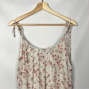 Lulus Be My Honey Cream Floral Print Tie-Strap Midi Dress M‎ thumbnail 5