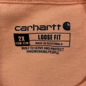 Carhartt Loose Fit Light Orange Peach Workwear Crew neck Pocket Tee Size… thumbnail 11