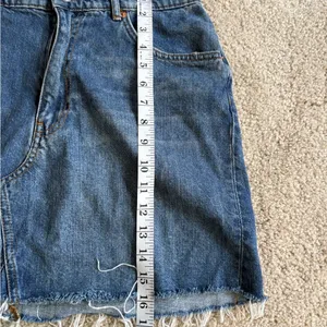 Zara Jean Skirt Womens Blue Y2K festival Denim Flat raw hem Front Mini medium thumbnail 14