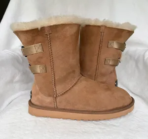 UGG CHESTNUT TAN SUEDE LEATHER & SHEEPSKIN S/N 1010258 Klea Mid-calf BOOTS Sz 9 thumbnail 1