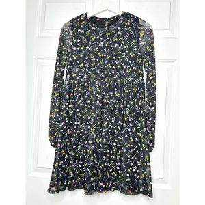 AFRM Mesh Tiered‎ Babydoll Floral Mini Dress Small thumbnail 2