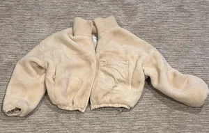 Women's Cream Fleece Jacket Size 2 thumbnail 1