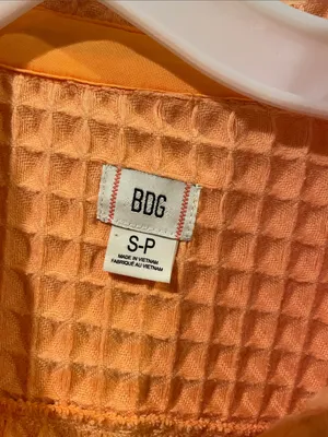 BDG Orange Waffle-Knit Utility Shacket thumbnail 2