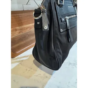 Michael Kors Gilmore satchel black nylon leather-trimmed shoulder bag casual thumbnail 13