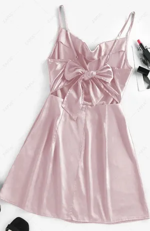 SHEIN Satin Draped Cowl Neck Spaghetti Strap Mini Dress  thumbnail 2