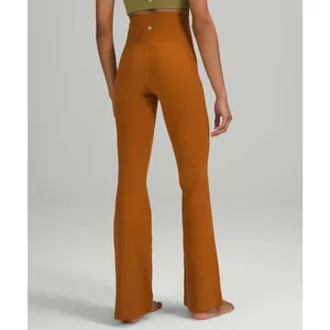 Lululemon Groove Super High Rise Flared Nulu Pants Size 4 Brown Yoga Pilates Gym thumbnail 9