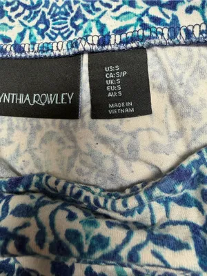 Cynthia Rowley Blue and White Printed Maxi Skirt thumbnail 7