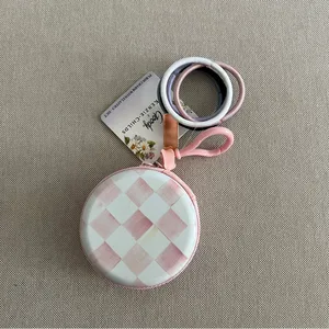 Goody x MacKenzie Childs Pouch Rosy Check Purse Charm 15ct Elastic Hair Ties New thumbnail 3