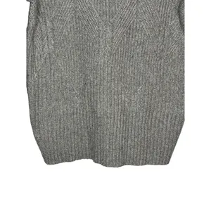 Liz Claiborne Sweater Womens Small Gray Metallic Knit Mock Neck Diamond Ribbed‎ thumbnail 4