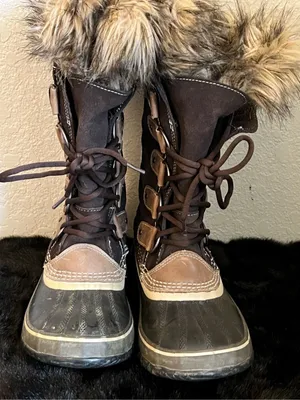 Sorel "Joan Of Arctic" Suede And Faux-Fur Waterproof Snow Boot, 8 Brown thumbnail 4