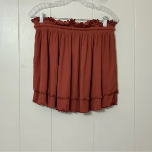 Free People Beach 2 Piece Lounge Set Small Terracotta Ribbed Crop Top Mini Skirt thumbnail 11