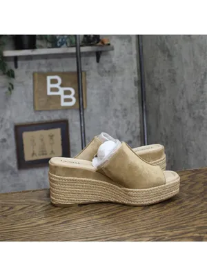 NWT Lifestride Platform Wedge Sandal Slip-On Biscotti Beige Brown 7.5M thumbnail 13