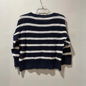 Tommy Hilfiger Knitted Top Large Women Navy Blue White Striped‎ Knit Lightweight thumbnail 7