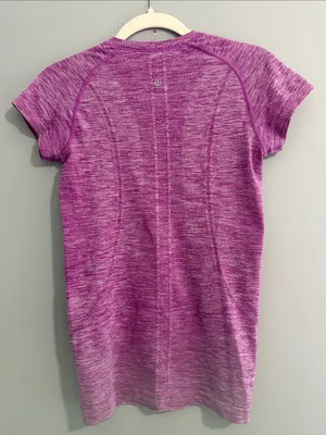 Lululemon Swiftly Tech Short Sleeve Crew Heathered Purple / Magenta Mix Size 6 thumbnail 6