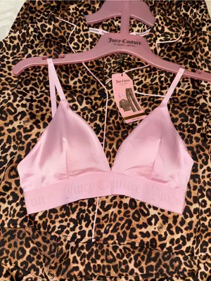 New! Women Juicy Couture Leopard Print Pajama Set with Pink Bralette. Small thumbnail 4