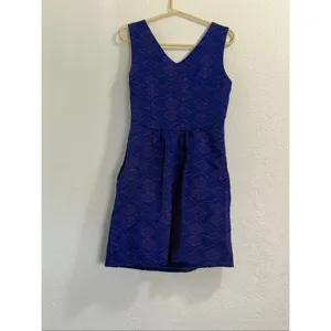 Maeve for Anthropologie Avery Aztec Brocade Dress Blue Size 4 thumbnail 4
