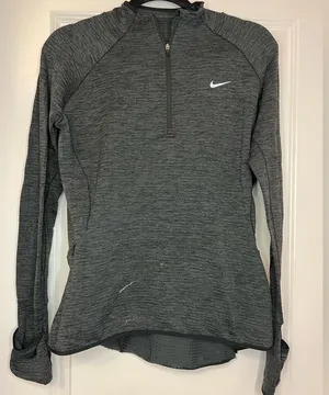 Women Nike Gray Quarter-Zip Pullover thumbnail 1