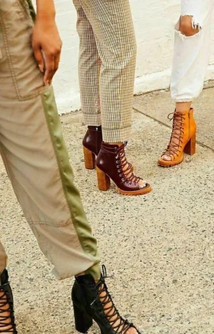 Free People Palermo Heels Ankle Boots Leather Lace-Up Corset Cutouts Booties 7 thumbnail 5