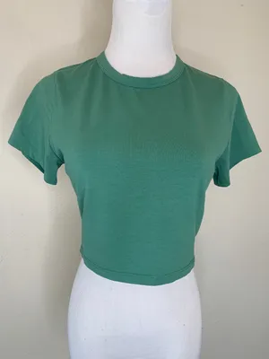 Cotton On Green Crop Top T Shirt Sz Large thumbnail 1