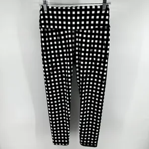 Albion Lift Bra Stride 7/8 Legging Set Gingham Pocket Racerback Black White XS thumbnail 6