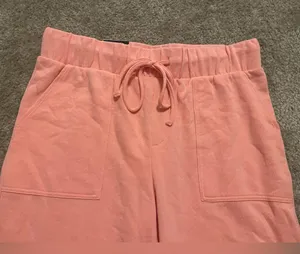 NWT Women’s Mid Rise Jogger Joggers Pants Coral Pink Size M thumbnail 5