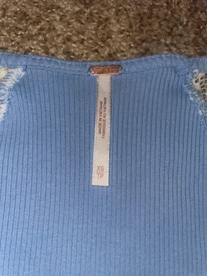Free people blue let’s talk baby tee thumbnail 3