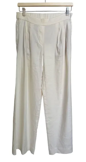 J.Jill Love Linen Cream Wide Leg Pleated Trousers High Rise Side‎ Zip Size XS thumbnail 1