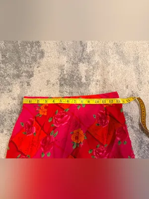 Notations Floral Red Ruffle-Hem Midi Skirt thumbnail 4