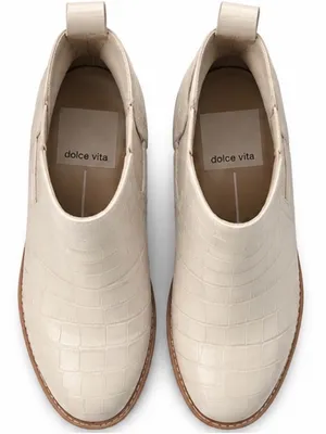 Dolce Vita Huey H2O Ivory Croc-Embossed Chelsea Boots – Size 8.5 thumbnail 5