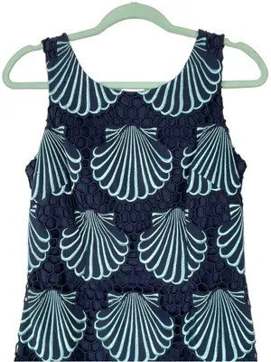 Lilly Pulitzer Navy & Light Blue Shell Dress, Size 00 thumbnail 2