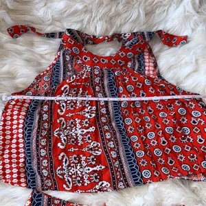 Boho Halter Neck Two Piece Top and Shorts Vintage Print Size Small thumbnail 7