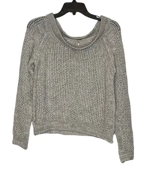 Free People Womens Sweater Size‎ XS Gray Knit Cotton Acrylic Blend Pullover thumbnail 1