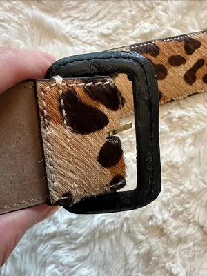 Talbots Leopard-Print Wide Belt with Black Buckle- size small (38 inches) thumbnail 11