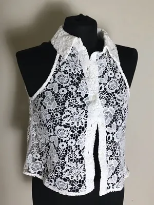Zara White Lace Sleeveless Top NWT thumbnail 1