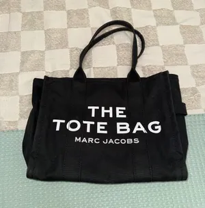 Marc Jacobs The Tote Bag Black Canvas Medium Zippered Handbag thumbnail 1