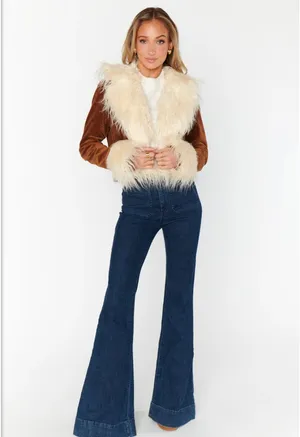 Show Me Your Mumu Pennylane Cropped Brown Coat thumbnail 5