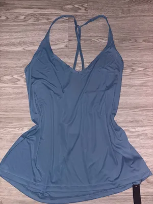 Oner Active Go To Strappy Loose Vest Tank in “Moonstone Blue” thumbnail 2