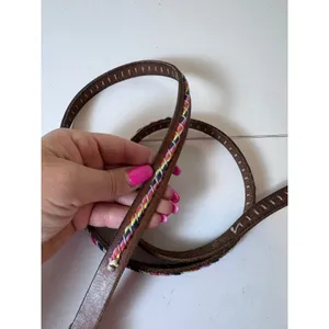 Y2K Vintage Braided Leather‎ Belt Womens Large Brown Boho Hippie Indie Festival thumbnail 2