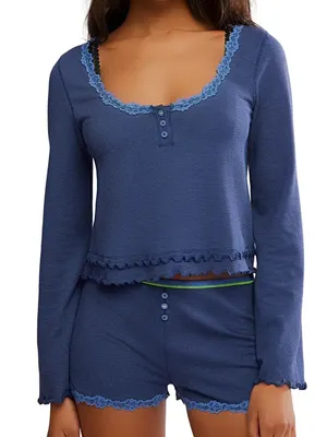 Free people intimately spring break long sleep pajama top size XS thumbnail 1