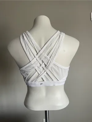 FABLETICS White Faye High Impact Cross Back Sports Bra Sz XL thumbnail 5