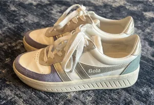 Gola Grandslam Quadrant Sneaker Off White/Lavender/Gold/Green Mist Women’s 6 EUC thumbnail 1
