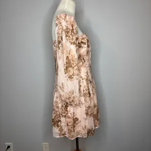 Asos - Bardot Corset Mini Dress With Pephem in Pink Floral Print thumbnail 5