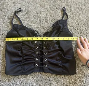Cider Satin Lace-Up Corset Top thumbnail 8