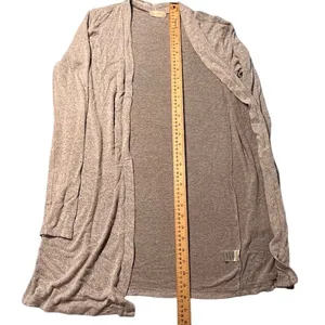 Womens Gray Knit Cardigan Open Front Long‎ Sleeve Casual Lightweight thumbnail 3