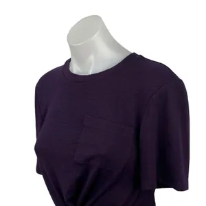 Aritzia Wilfred Free Women's Purple Short Sleeve Twist Front Tee Crop Top Size S thumbnail 2