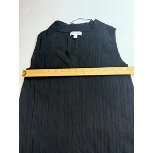 Prologue XS Black Sleeveless Dress Ribbed Knit V‎ Neck Casual Cute Minimalist thumbnail 3