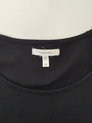 Maurices Floral Flutter Sleeve Top Black Multi Button Contrast thumbnail 6